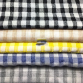 供应涤棉色织泡泡格 泡泡纱格子布 春夏休闲防嗮衣面料