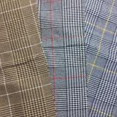 现货供应21S涤棉色织格子面料衬衫布服装面料
