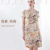 现货仿丝麻数码印花 轻薄透气女装连衣裙布