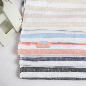 南通工厂直销纯亚麻色织条子布 男女休闲衬衫裤子面料