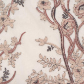 涤纶网布多色绣花服装辅料 彩色刺绣面料 婚纱礼服面料