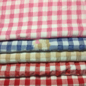 现货供应人棉起泡色织格子面料衬衫布服装面料