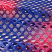 厂家直销针织提花网布扎染面料镂空罩衫夏季菱形格子网布现货批发